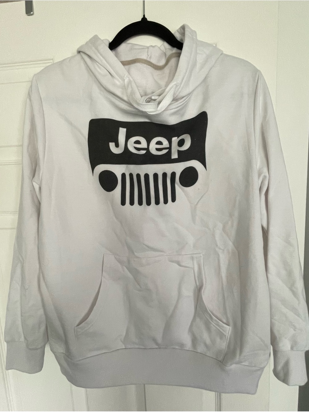 Jeep White Hoodie with Black Grille Graphic